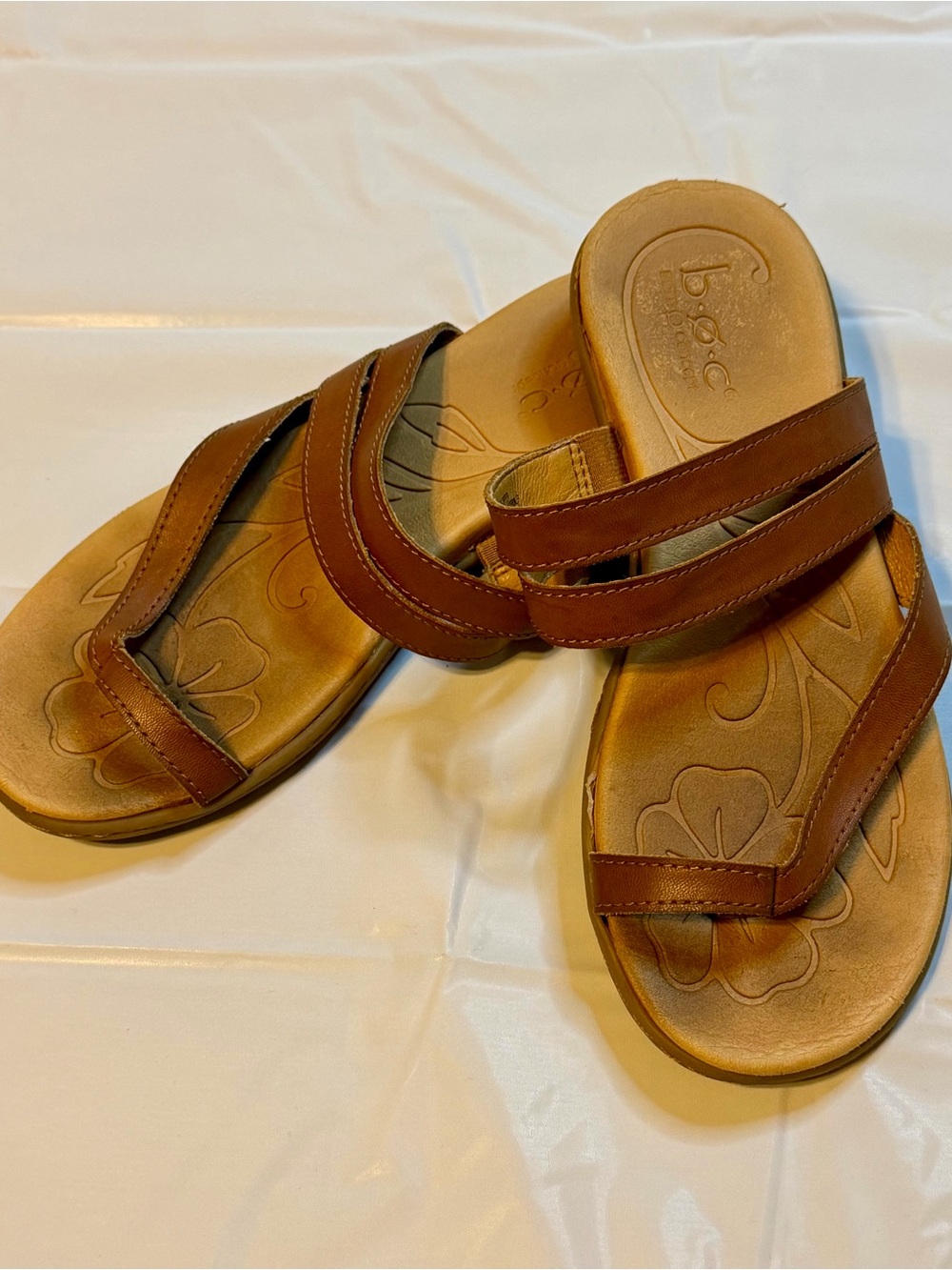 b.o.c. Chestnut Brown Double-Strap Slide Sandals